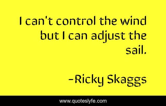 I can't control the wind but I can adjust the sail.