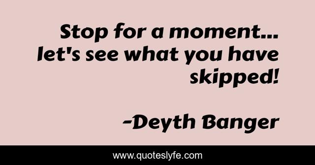 Stop for a moment... let's see what you have skipped!