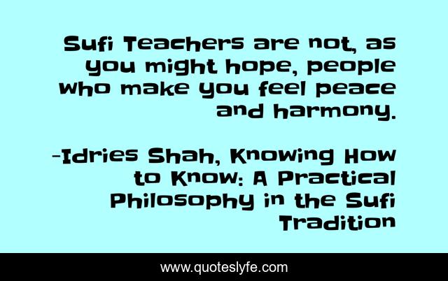 Sufi Teachers are not, as you might hope, people who make you feel peace and harmony.