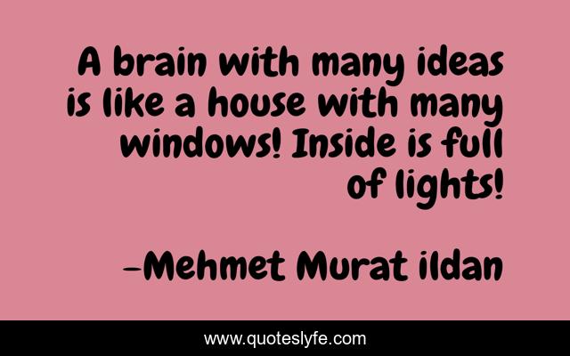 A brain with many ideas is like a house with many windows! Inside is full of lights!