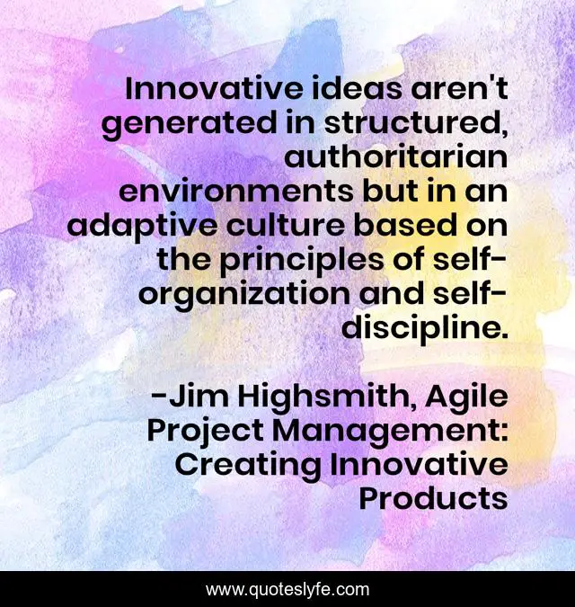 Innovative ideas aren't generated in structured, authoritarian environments but in an adaptive culture based on the principles of self-organization and self-discipline.