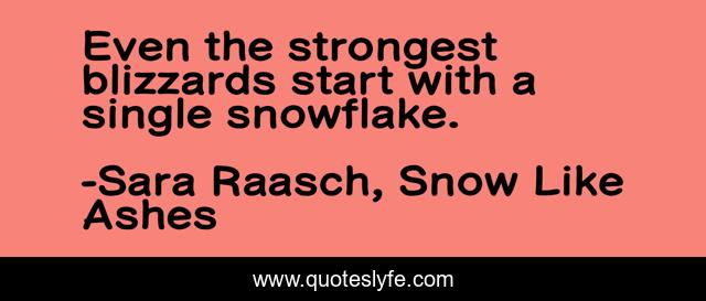 Even the strongest blizzards start with a single snowflake.