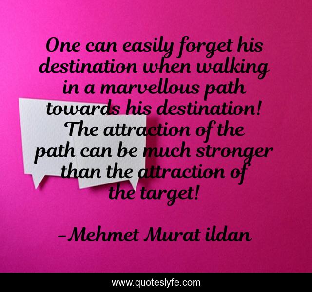 One can easily forget his destination when walking in a marvellous path towards his destination! The attraction of the path can be much stronger than the attraction of the target!