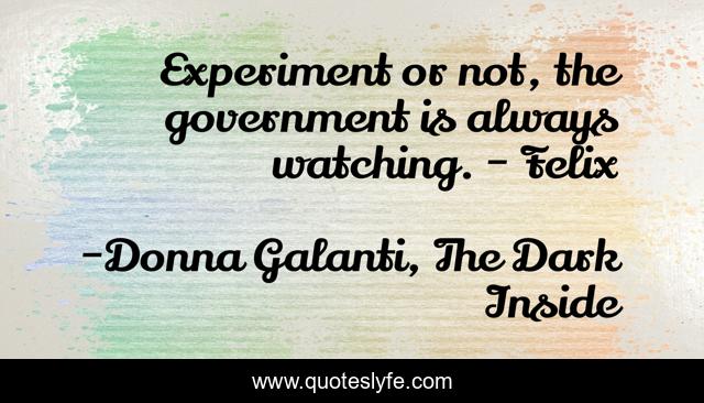 Experiment or not, the government is always watching. - Felix