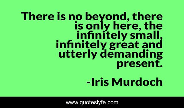 There is no beyond, there is only here, the infinitely small, infinitely great and utterly demanding present.