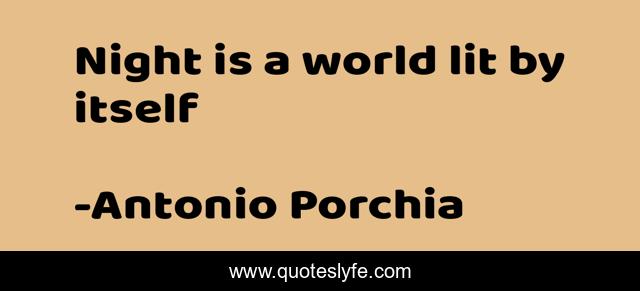 Night is a world lit by itself