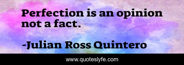 Perfection is an opinion not a fact.