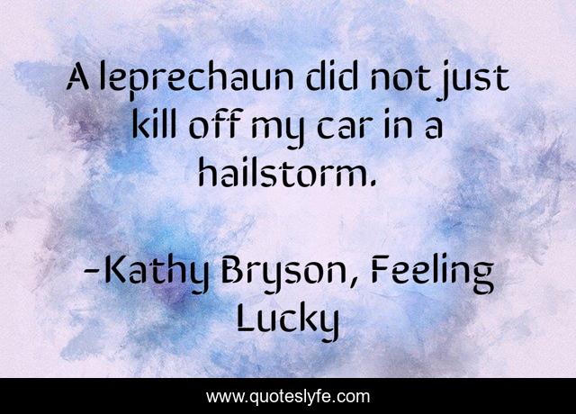 A leprechaun did not just kill off my car in a hailstorm.