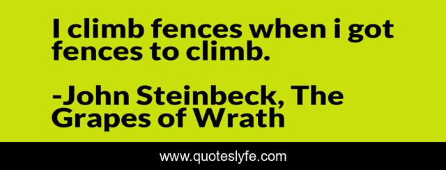I climb fences when i got fences to climb.