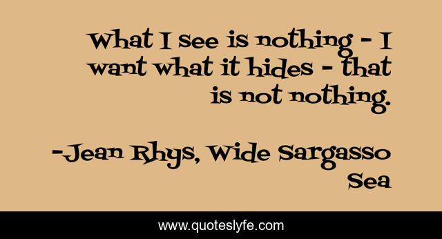 What I see is nothing - I want what it hides - that is not nothing.