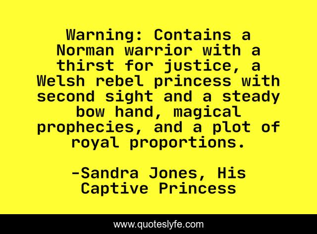 Warning: Contains a Norman warrior with a thirst for justice, a Welsh rebel princess with second sight and a steady bow hand, magical prophecies, and a plot of royal proportions.