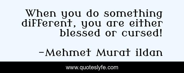 When you do something different, you are either blessed or cursed!