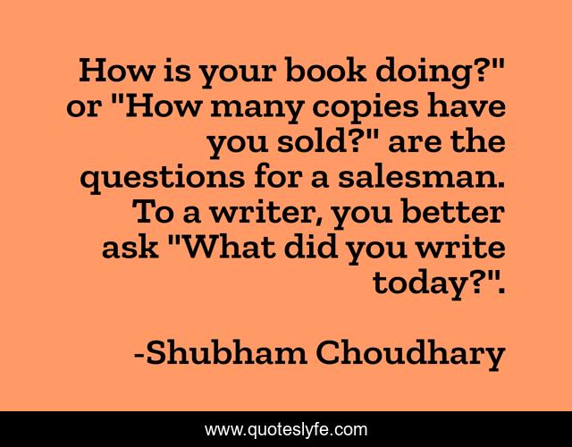 How is your book doing?