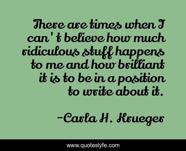 There are times when I can't believe how much ridiculous stuff happens to me and how brilliant it is to be in a position to write about it.