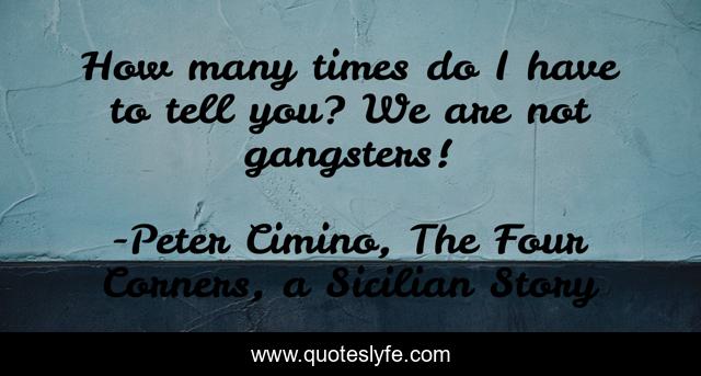 How many times do I have to tell you? We are not gangsters!