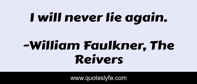 I will never lie again.