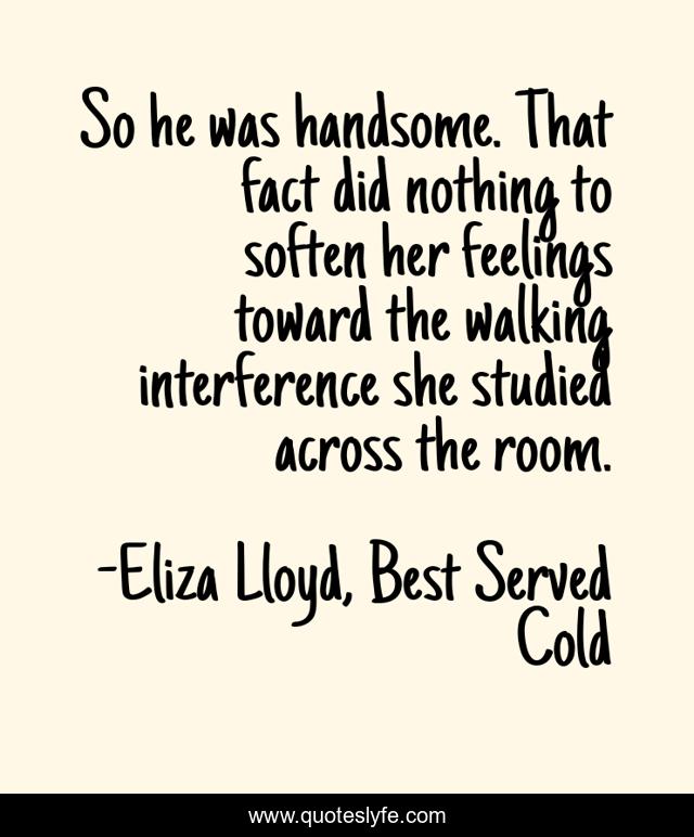 So he was handsome. That fact did nothing to soften her feelings toward the walking interference she studied across the room.
