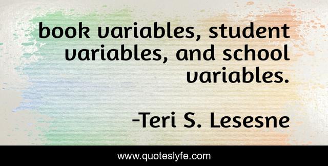 book variables, student variables, and school variables.