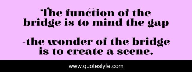 The function of the bridge is to mind the gap