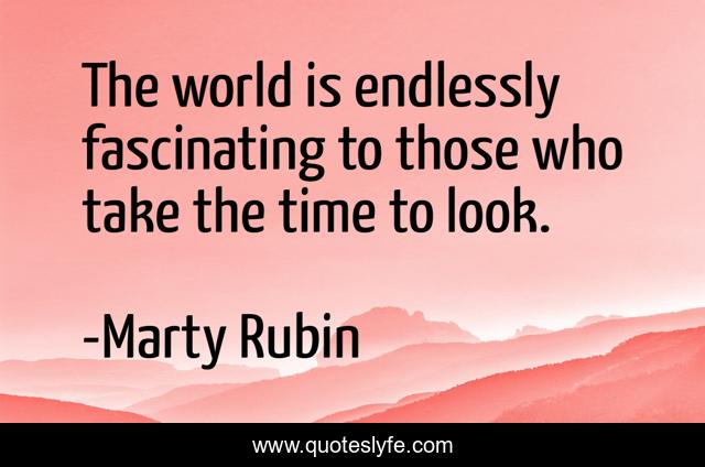 The world is endlessly fascinating to those who take the time to look.