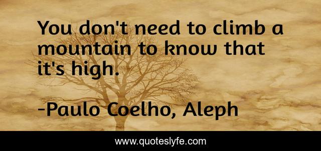You don't need to climb a mountain to know that it's high.