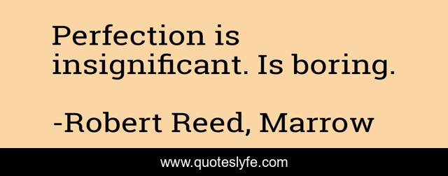 Perfection is insignificant. Is boring.
