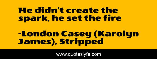 He didn't create the spark, he set the fire