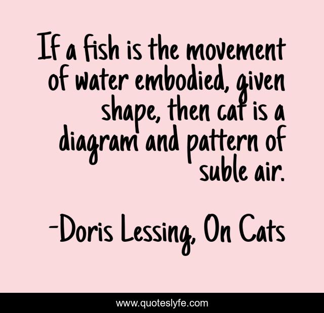 If a fish is the movement of water embodied, given shape, then cat is a diagram and pattern of suble air.