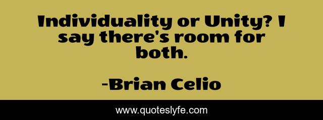 Individuality or Unity? I say there's room for both.