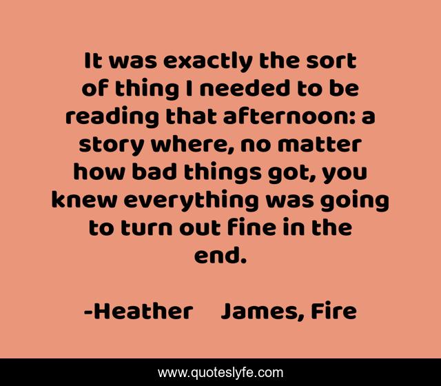 It was exactly the sort of thing I needed to be reading that afternoon: a story where, no matter how bad things got, you knew everything was going to turn out fine in the end.
