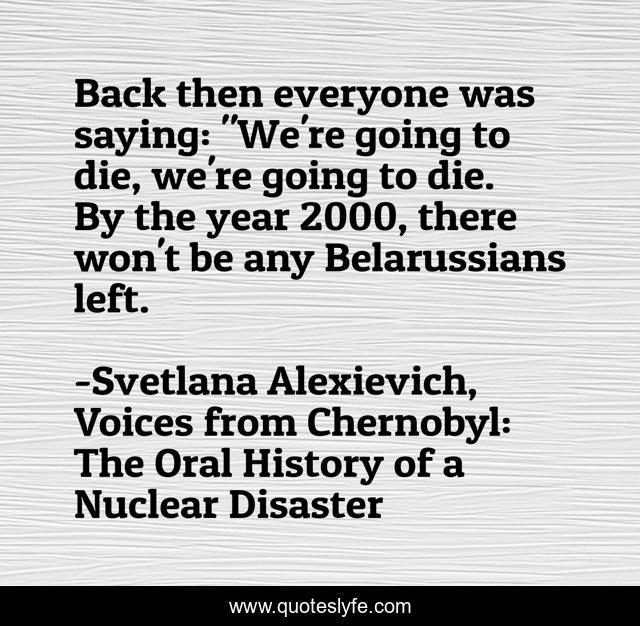 Back then everyone was saying: 