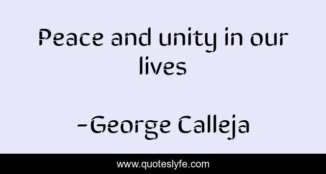 Peace and unity in our lives