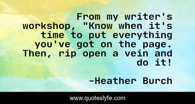 From my writer's workshop, 