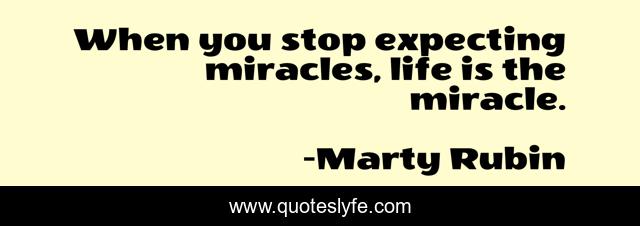 When you stop expecting miracles, life is the miracle.