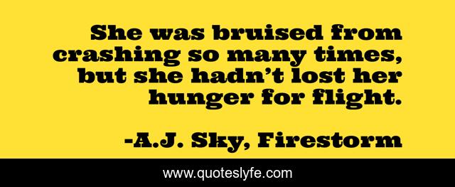 She was bruised from crashing so many times, but she hadn’t lost her hunger for flight.