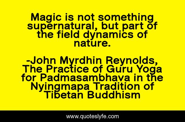 Magic is not something supernatural, but part of the field dynamics of nature.