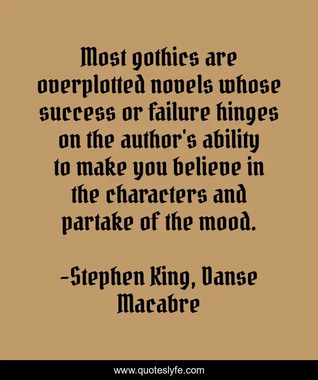 Most gothics are overplotted novels whose success or failure hinges on the author's ability to make you believe in the characters and partake of the mood.