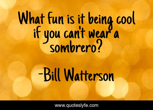 What fun is it being cool if you can't wear a sombrero?