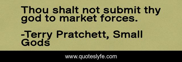 Thou shalt not submit thy god to market forces.