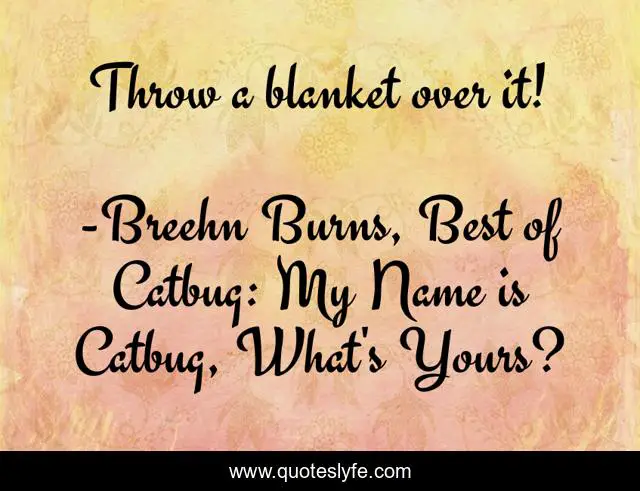 Throw a blanket over it!