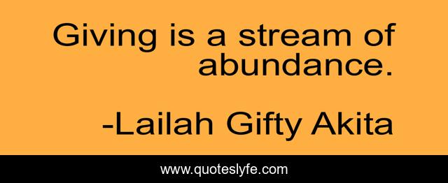 Giving is a stream of abundance.