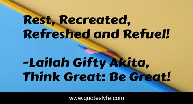 Rest, Recreated, Refreshed and Refuel!