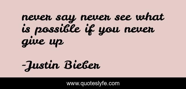 never say never see what is possible if you never give up