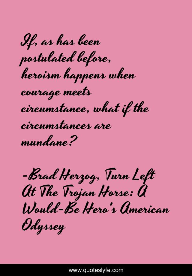 If, as has been postulated before, heroism happens when courage meets circumstance, what if the circumstances are mundane?