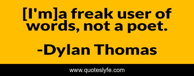 [I'm]a freak user of words, not a poet.
