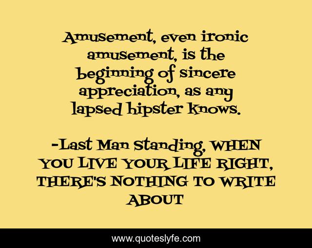 Amusement, even ironic amusement, is the beginning of sincere appreciation, as any lapsed hipster knows.