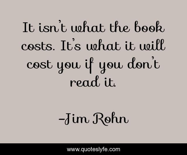 It isn’t what the book costs. It’s what it will cost you if you don’t read it.