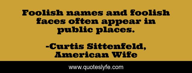 Foolish names and foolish faces often appear in public places.