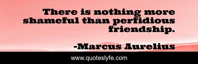 There is nothing more shameful than perfidious friendship.