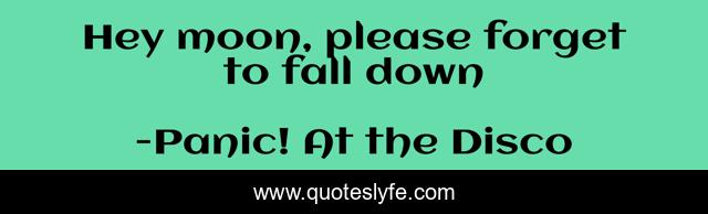 Hey moon, please forget to fall down